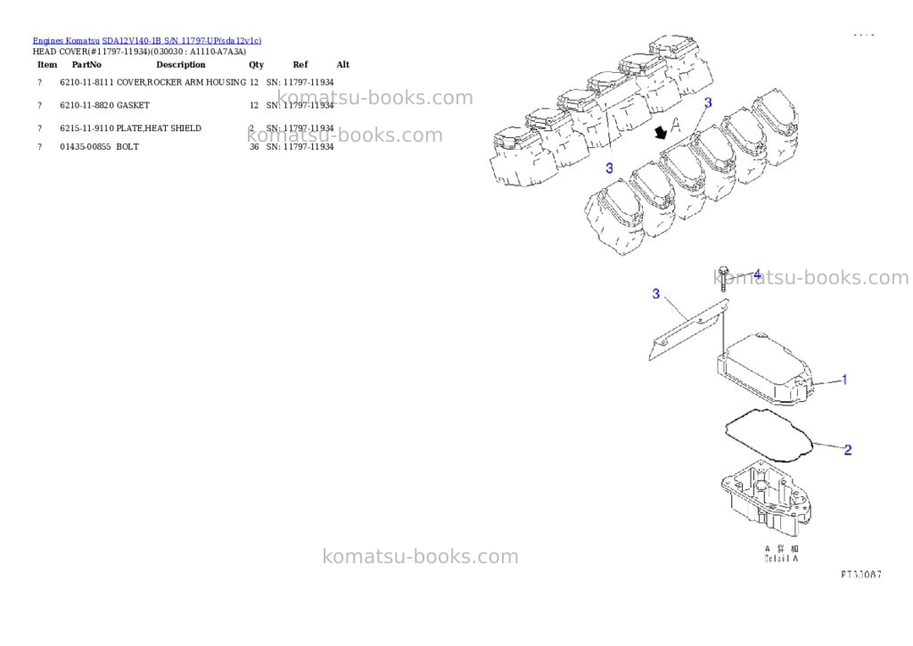 Komatsu sda12v140-1b s/n 11797-up Parts catalog cover Page 2 Komatsu sda12v140-1b s/n 11797-up Parts catalog cover Page 2