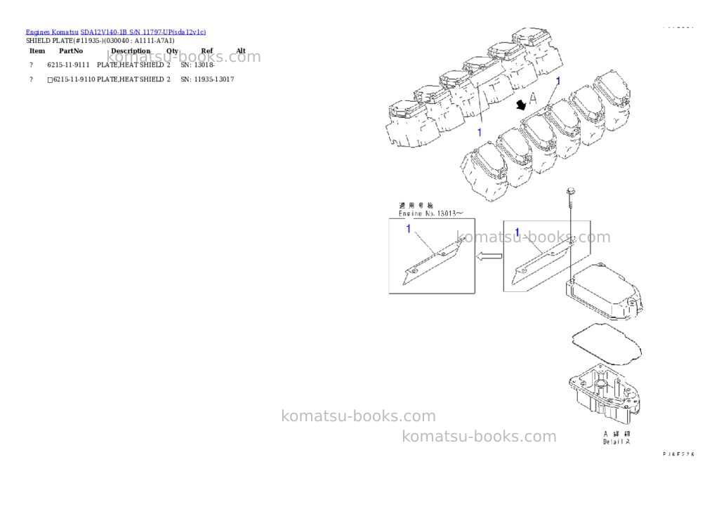 Komatsu sda12v140-1b s/n 11797-up Parts catalog cover Page 3 Komatsu sda12v140-1b s/n 11797-up Parts catalog cover Page 3