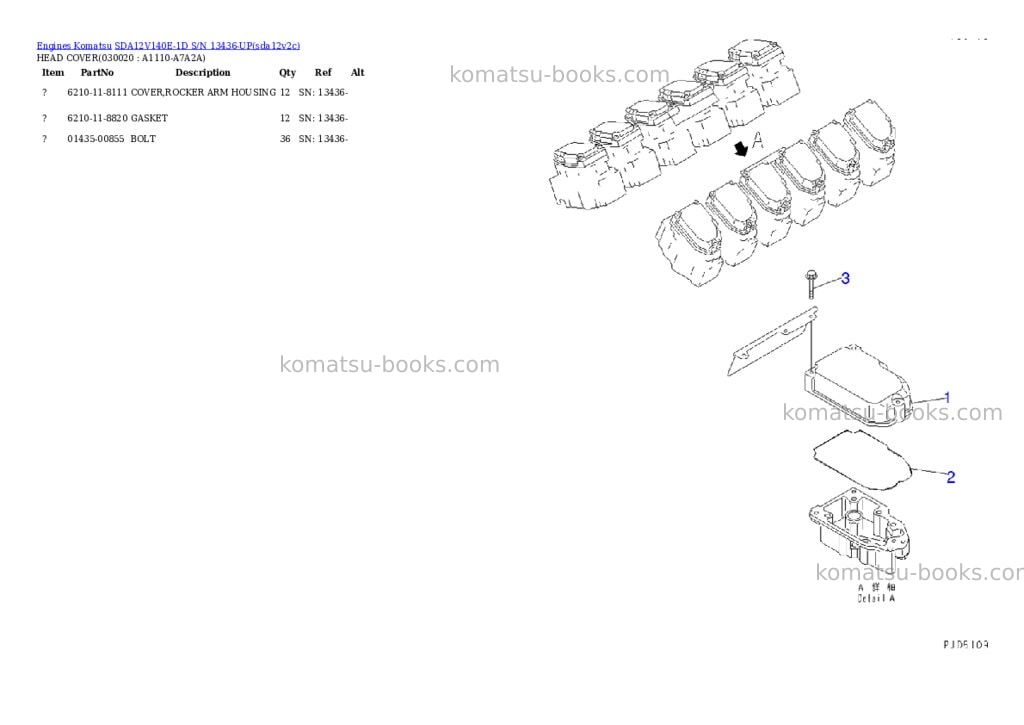 Komatsu sda12v140e-1d s/n 13436-up Parts catalog cover Komatsu sda12v140e-1d s/n 13436-up Parts catalog cover