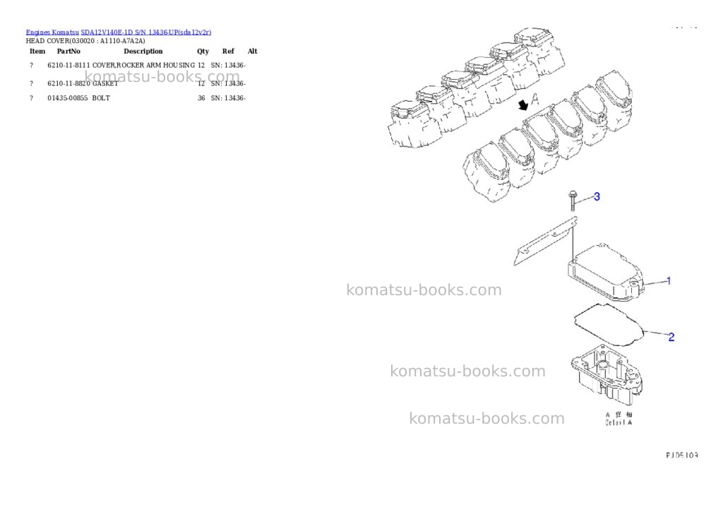 Komatsu SDA12V140E-1D S/N 13436-UP Parts catalog cover Komatsu SDA12V140E-1D S/N 13436-UP Parts catalog cover
