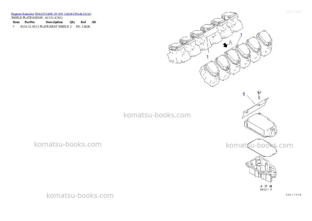 Komatsu SDA12V140E-1D S/N 13436-UP Parts catalog cover Page 2 Komatsu SDA12V140E-1D S/N 13436-UP Parts catalog cover Page 2
