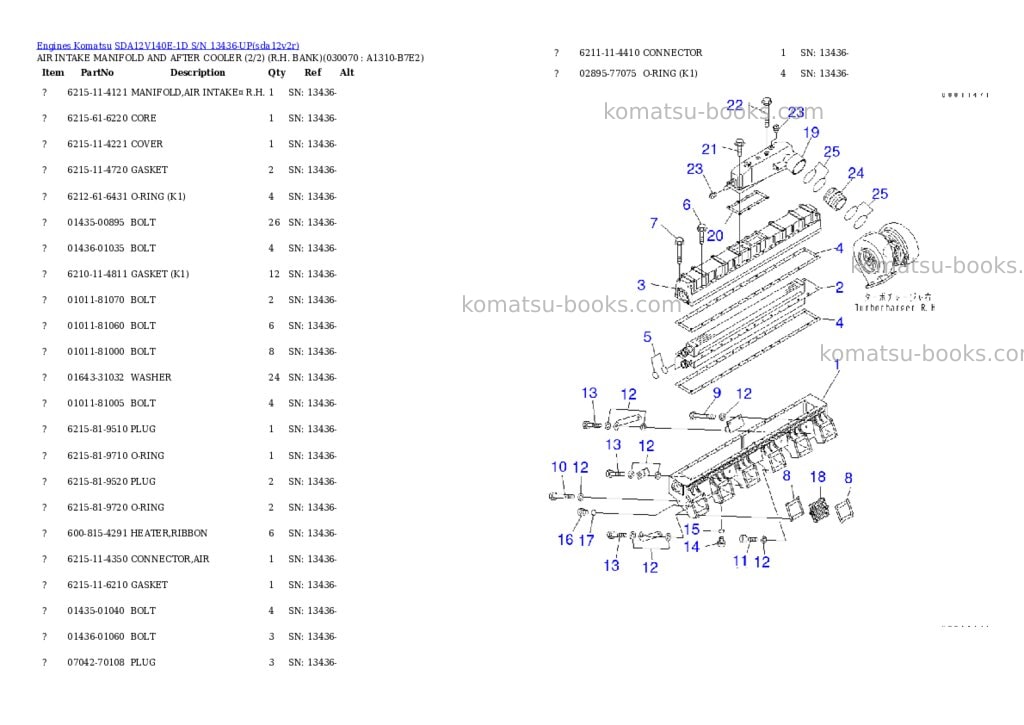 Komatsu SDA12V140E-1D S/N 13436-UP Parts catalog cover Page 4 Komatsu SDA12V140E-1D S/N 13436-UP Parts catalog cover Page 4