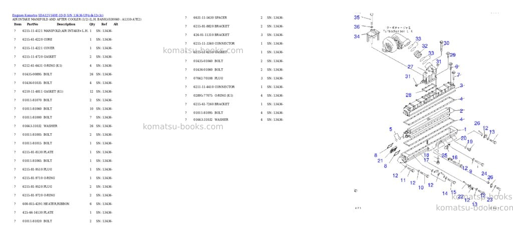 Komatsu sda12v140e-1d-d s/n 13436-up Parts catalog cover Page 3 Komatsu sda12v140e-1d-d s/n 13436-up Parts catalog cover Page 3