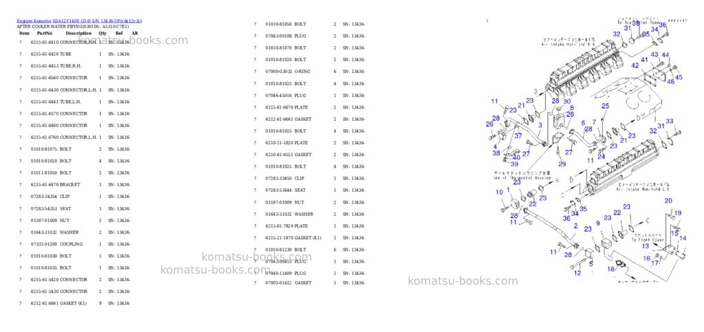 Komatsu sda12v140e-1d-d s/n 13436-up Parts catalog cover Page 5 Komatsu sda12v140e-1d-d s/n 13436-up Parts catalog cover Page 5