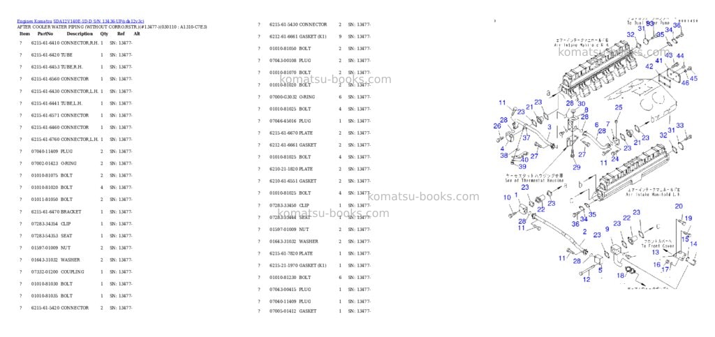 Komatsu sda12v140e-1d-d s/n 13436-up Parts catalog cover Page 6 Komatsu sda12v140e-1d-d s/n 13436-up Parts catalog cover Page 6