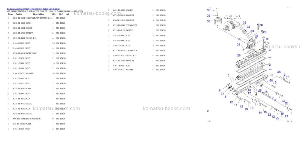 Komatsu SDA12V140E-1D-D S/N 13436-UP Parts catalog cover Page 3 Komatsu SDA12V140E-1D-D S/N 13436-UP Parts catalog cover Page 3