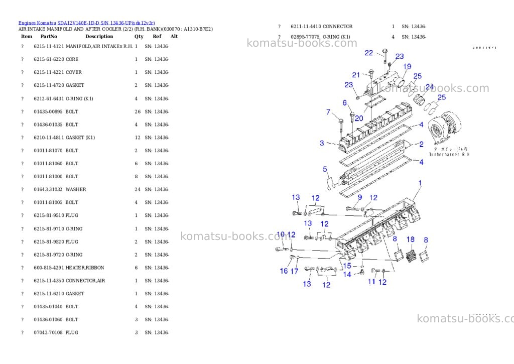 Komatsu SDA12V140E-1D-D S/N 13436-UP Parts catalog cover Page 4 Komatsu SDA12V140E-1D-D S/N 13436-UP Parts catalog cover Page 4
