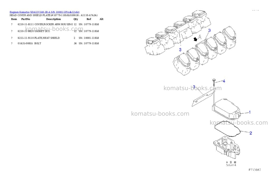Komatsu sda12v140-1b-a s/n 10001-up Parts catalog cover Page 2 Komatsu sda12v140-1b-a s/n 10001-up Parts catalog cover Page 2