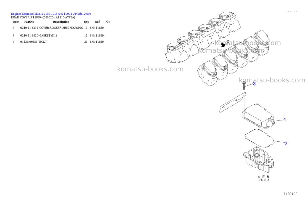 Komatsu SDA12V140-1C-A S/N 10001-UP Parts catalog cover Komatsu SDA12V140-1C-A S/N 10001-UP Parts catalog cover