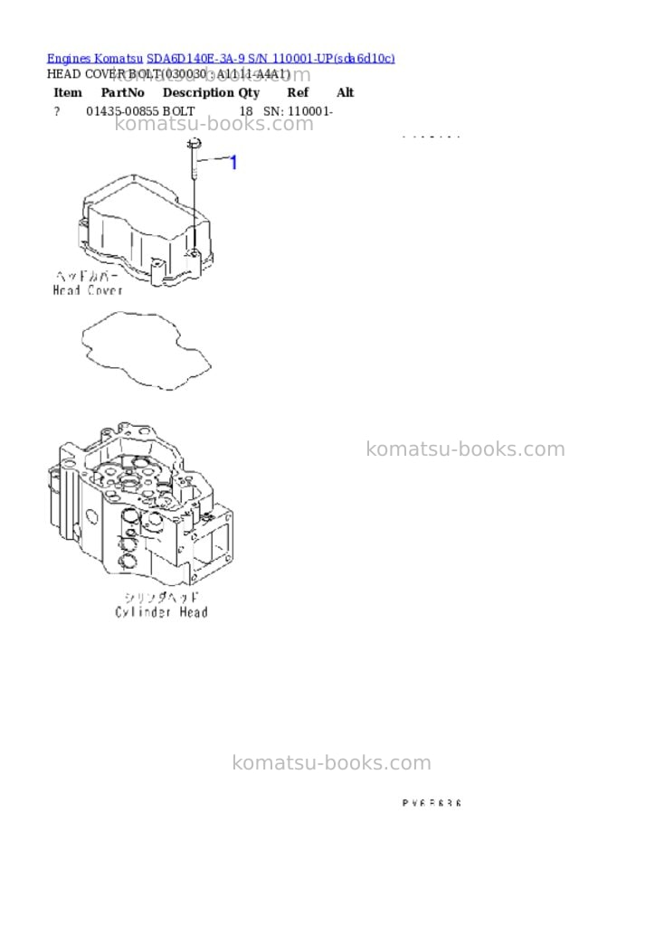 Komatsu sda6d140e-3a-9 s/n 110001-up Parts catalog cover Page 2 Komatsu sda6d140e-3a-9 s/n 110001-up Parts catalog cover Page 2