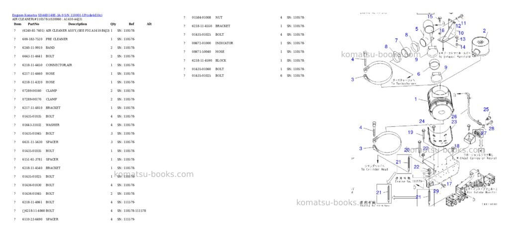 Komatsu sda6d140e-3a-9 s/n 110001-up Parts catalog cover Page 5 Komatsu sda6d140e-3a-9 s/n 110001-up Parts catalog cover Page 5
