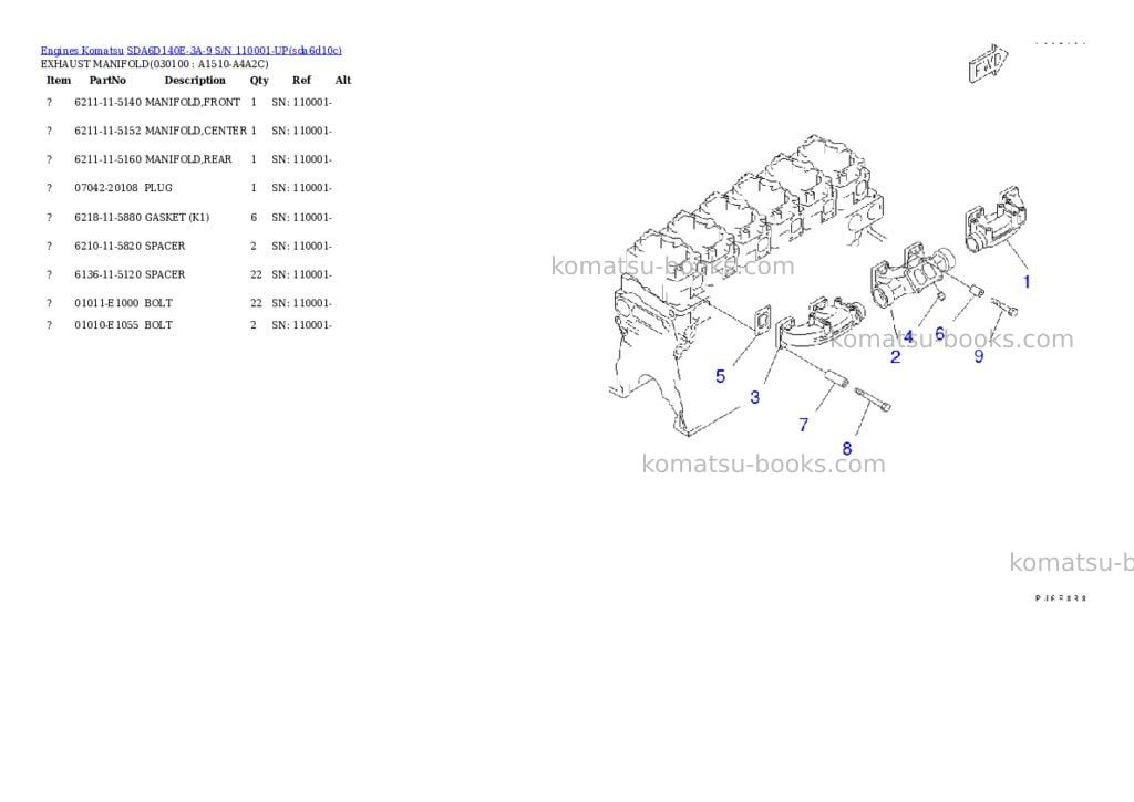 Komatsu sda6d140e-3a-9 s/n 110001-up Parts catalog cover Page 8 Komatsu sda6d140e-3a-9 s/n 110001-up Parts catalog cover Page 8