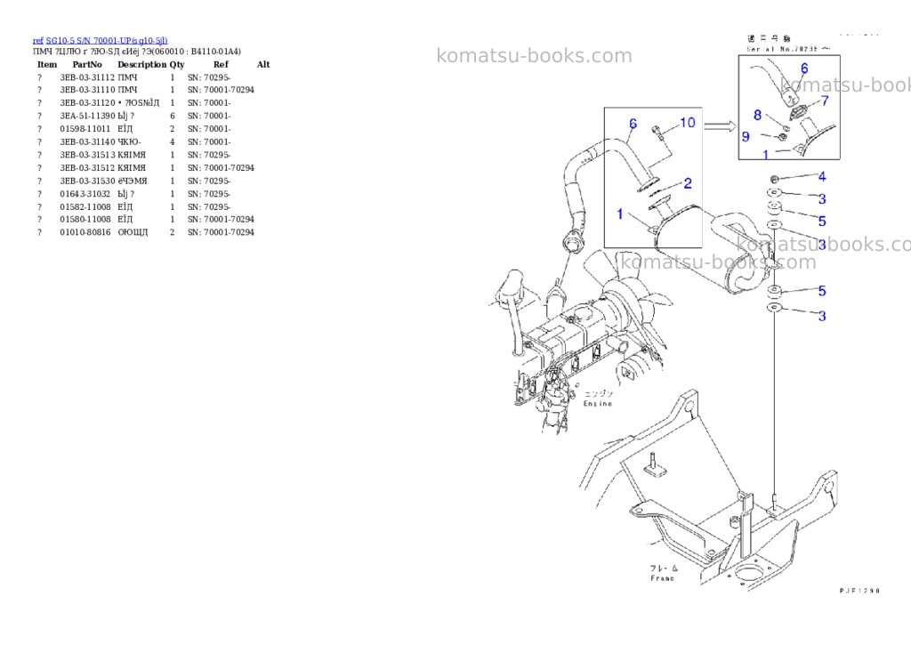 Komatsu sg10-5 s/n 70001-up Parts catalog cover Page 5 Komatsu sg10-5 s/n 70001-up Parts catalog cover Page 5