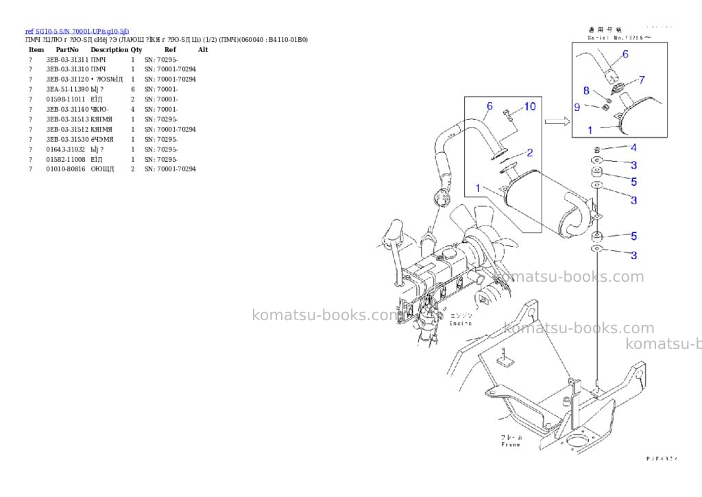 Komatsu sg10-5 s/n 70001-up Parts catalog cover Page 8 Komatsu sg10-5 s/n 70001-up Parts catalog cover Page 8