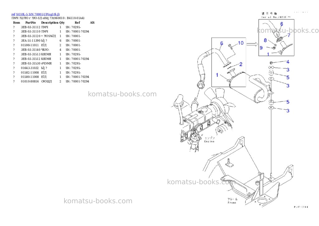 Komatsu sg10l-5 s/n 70001-up Parts catalog cover Page 4 Komatsu sg10l-5 s/n 70001-up Parts catalog cover Page 4