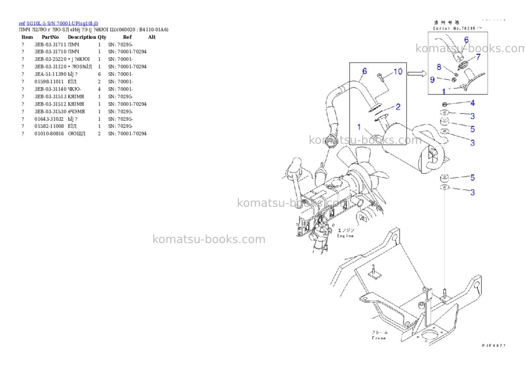 Komatsu sg10l-5 s/n 70001-up Parts catalog cover Page 5 Komatsu sg10l-5 s/n 70001-up Parts catalog cover Page 5