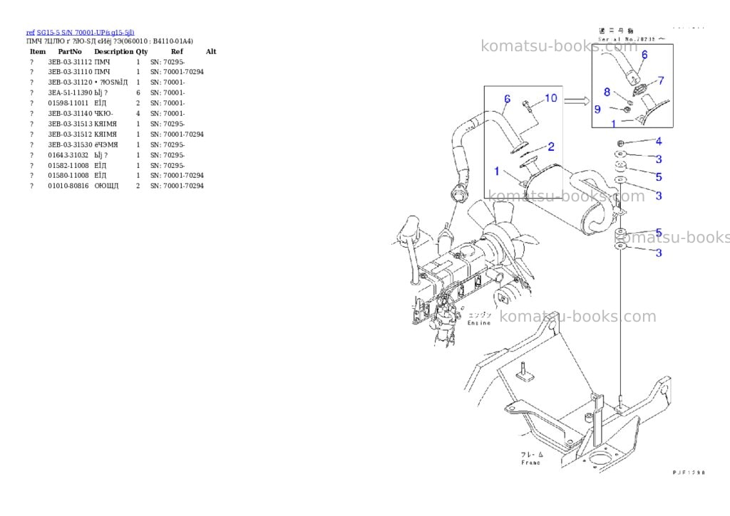 Komatsu sg15-5 s/n 70001-up Parts catalog cover Page 5 Komatsu sg15-5 s/n 70001-up Parts catalog cover Page 5