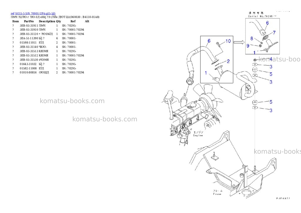 Komatsu sg15-5 s/n 70001-up Parts catalog cover Page 7 Komatsu sg15-5 s/n 70001-up Parts catalog cover Page 7