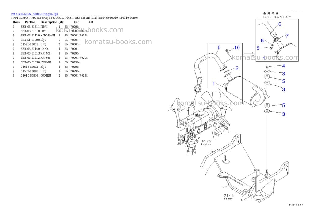 Komatsu sg15-5 s/n 70001-up Parts catalog cover Page 8 Komatsu sg15-5 s/n 70001-up Parts catalog cover Page 8
