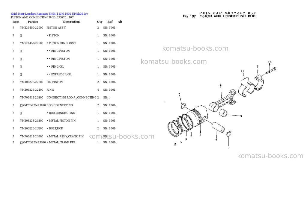 Komatsu sk04-1 s/n 1001-up Parts catalog cover Page 6 Komatsu sk04-1 s/n 1001-up Parts catalog cover Page 6