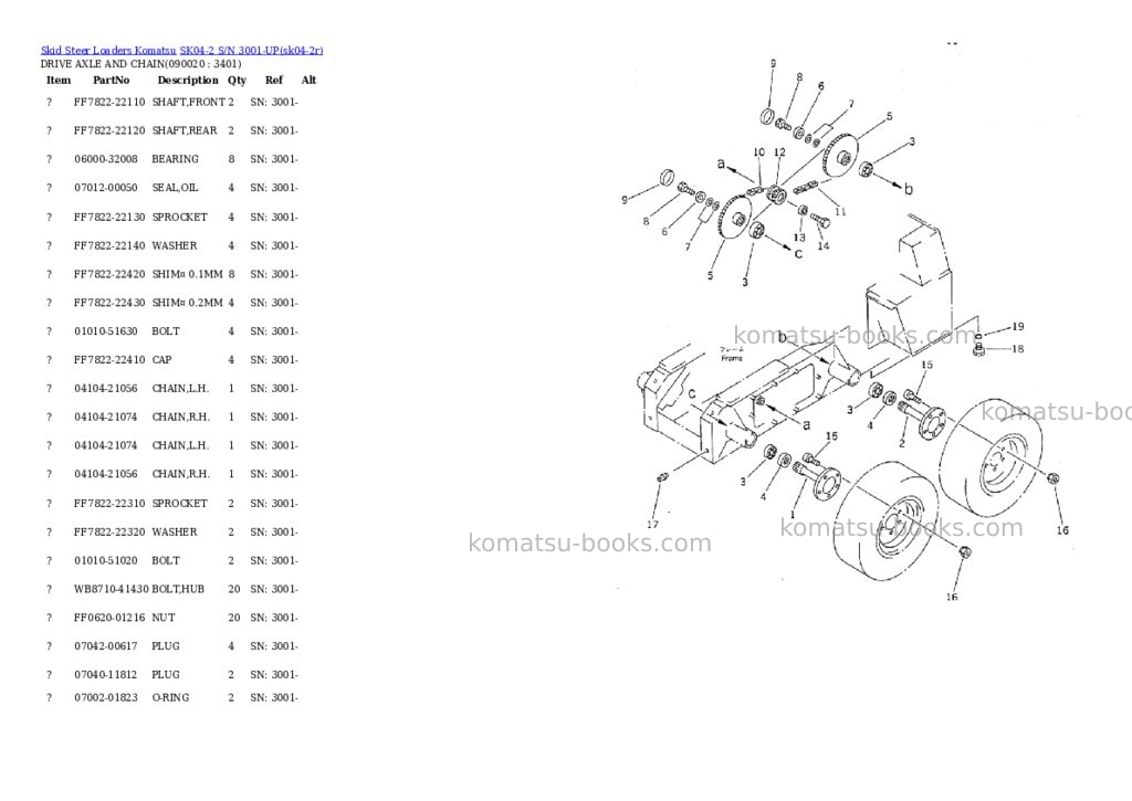 Komatsu sk04-2 s/n 3001-up Parts catalog cover Page 10 Komatsu sk04-2 s/n 3001-up Parts catalog cover Page 10