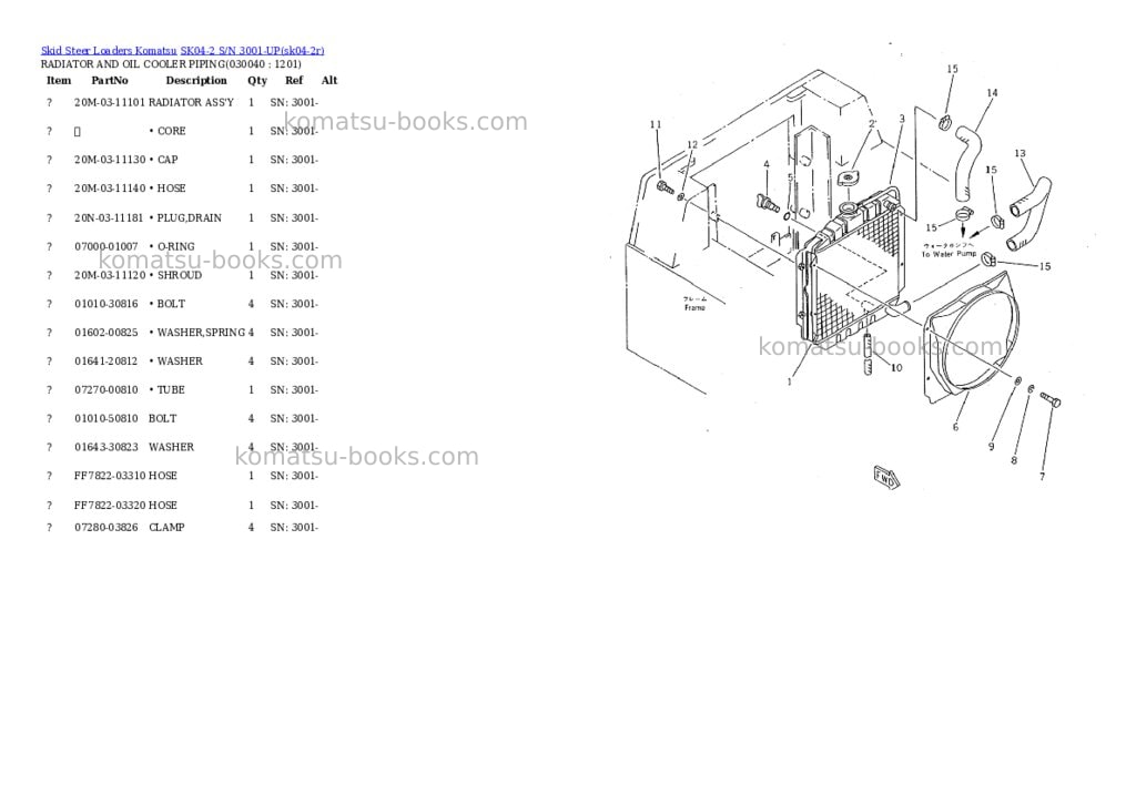 Komatsu sk04-2 s/n 3001-up Parts catalog cover Page 3 Komatsu sk04-2 s/n 3001-up Parts catalog cover Page 3