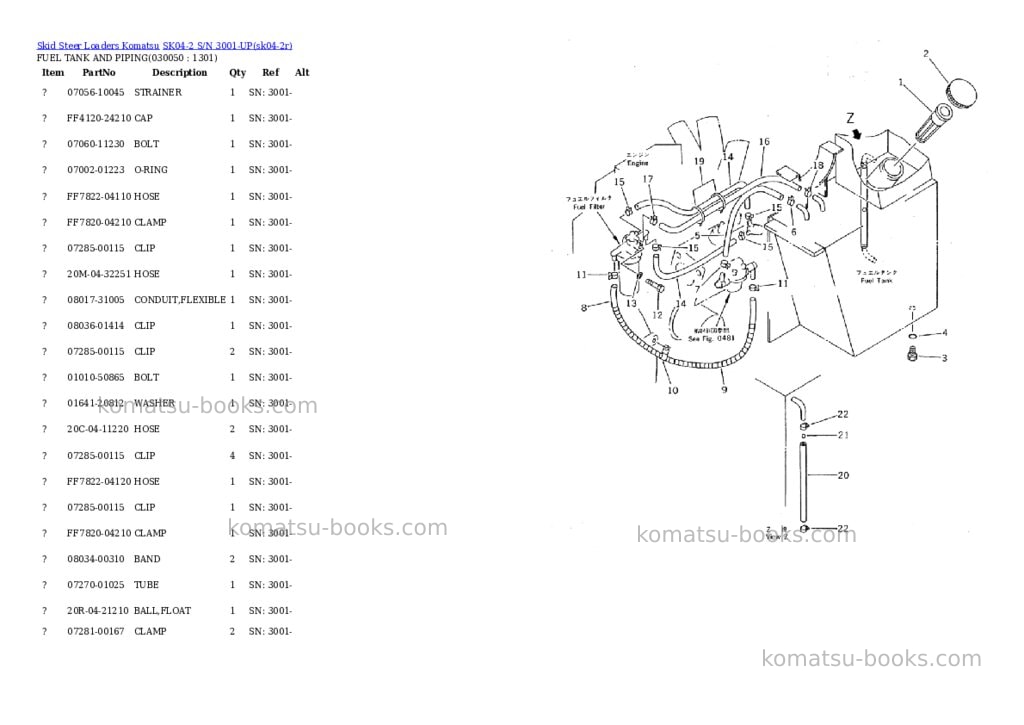 Komatsu sk04-2 s/n 3001-up Parts catalog cover Page 4 Komatsu sk04-2 s/n 3001-up Parts catalog cover Page 4