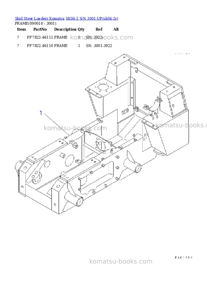 Komatsu sk04-2 s/n 3001-up Parts catalog cover Page 9 Komatsu sk04-2 s/n 3001-up Parts catalog cover Page 9