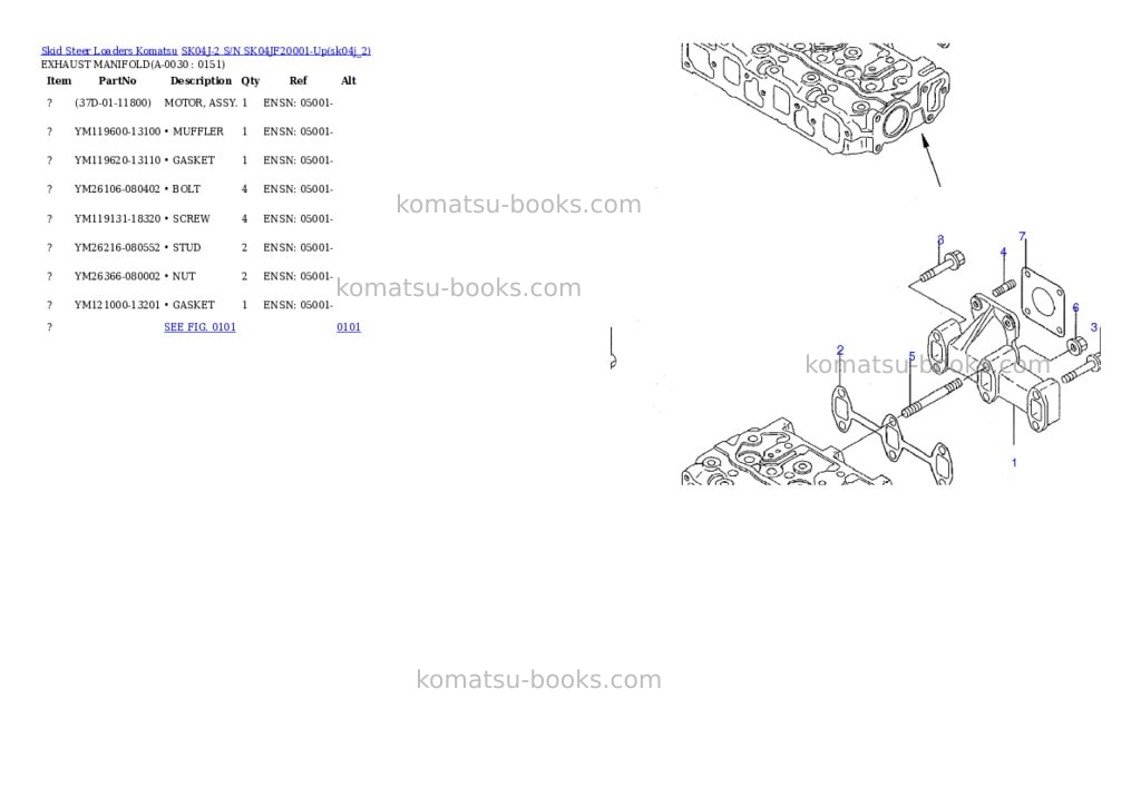 Komatsu sk04j-2 s/n sk04jf20001-up Parts catalog cover Page 2