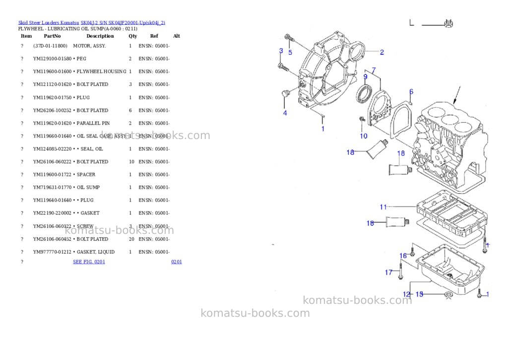 Komatsu sk04j-2 s/n sk04jf20001-up Parts catalog cover Page 5