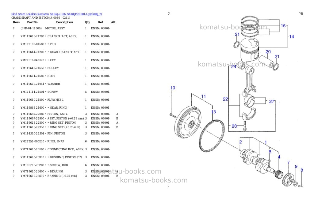 Komatsu sk04j-2 s/n sk04jf20001-up Parts catalog cover Page 7