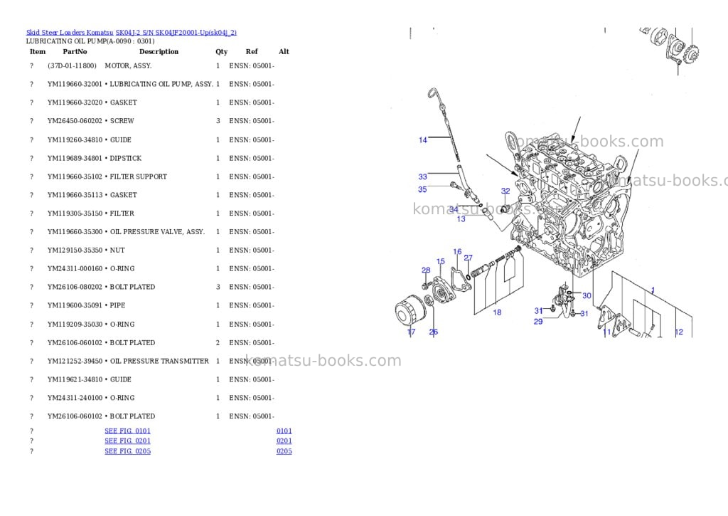 Komatsu sk04j-2 s/n sk04jf20001-up Parts catalog cover Page 8