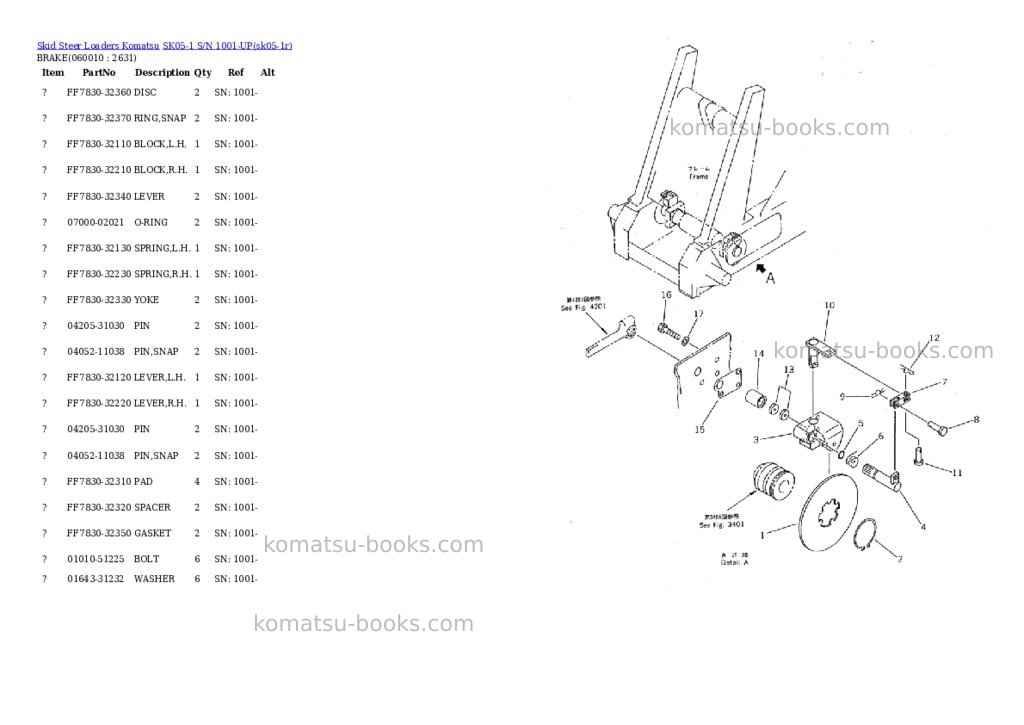 Komatsu SK05-1 S/N 1001-UP Parts catalog cover Page 8 Komatsu SK05-1 S/N 1001-UP Parts catalog cover Page 8