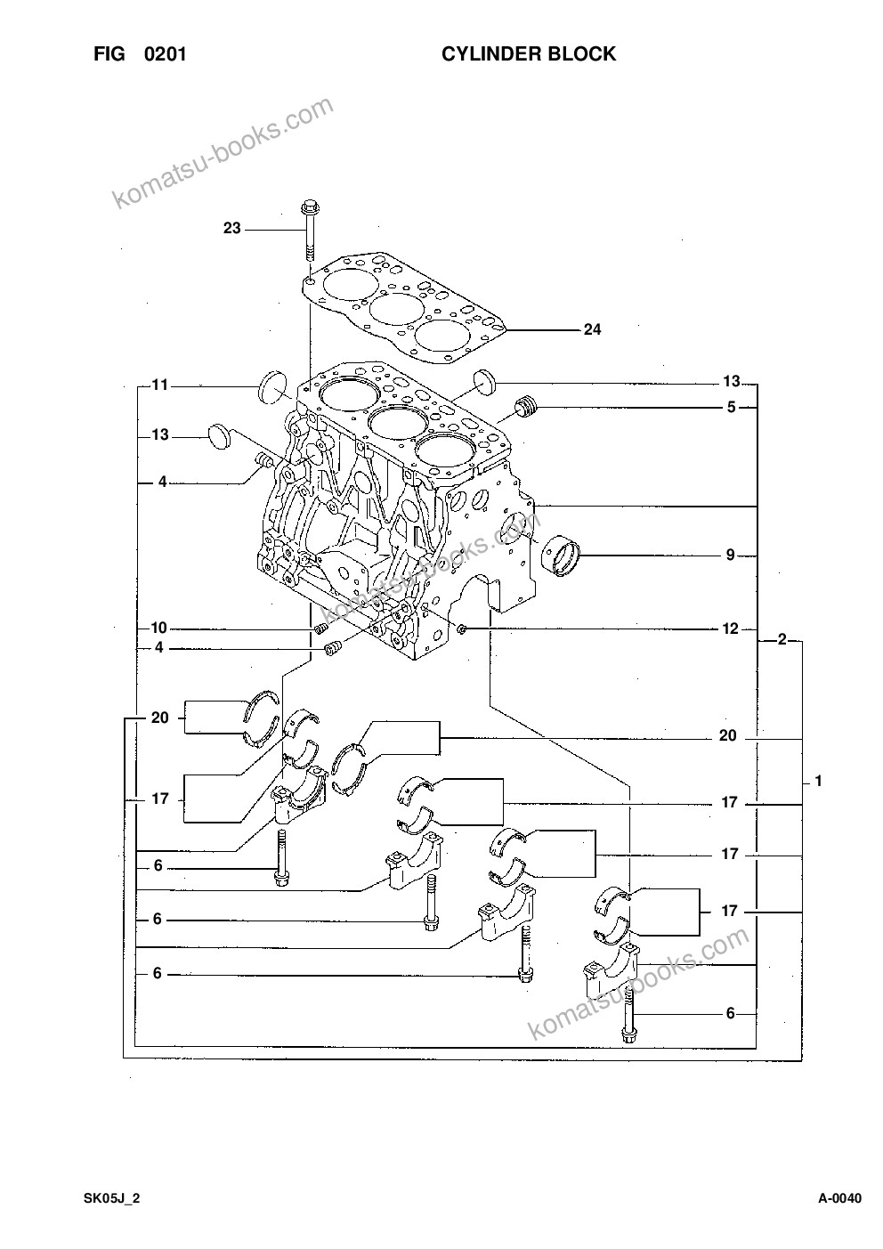 Komatsu sk05j-2 s/n sk05jf20001-up Parts catalog cover Page 9