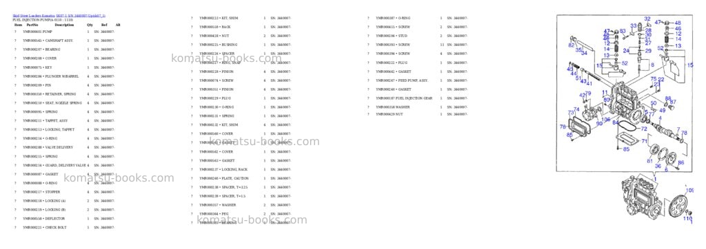 Komatsu sk07-1 s/n 3440007-up Parts catalog cover Page 10
