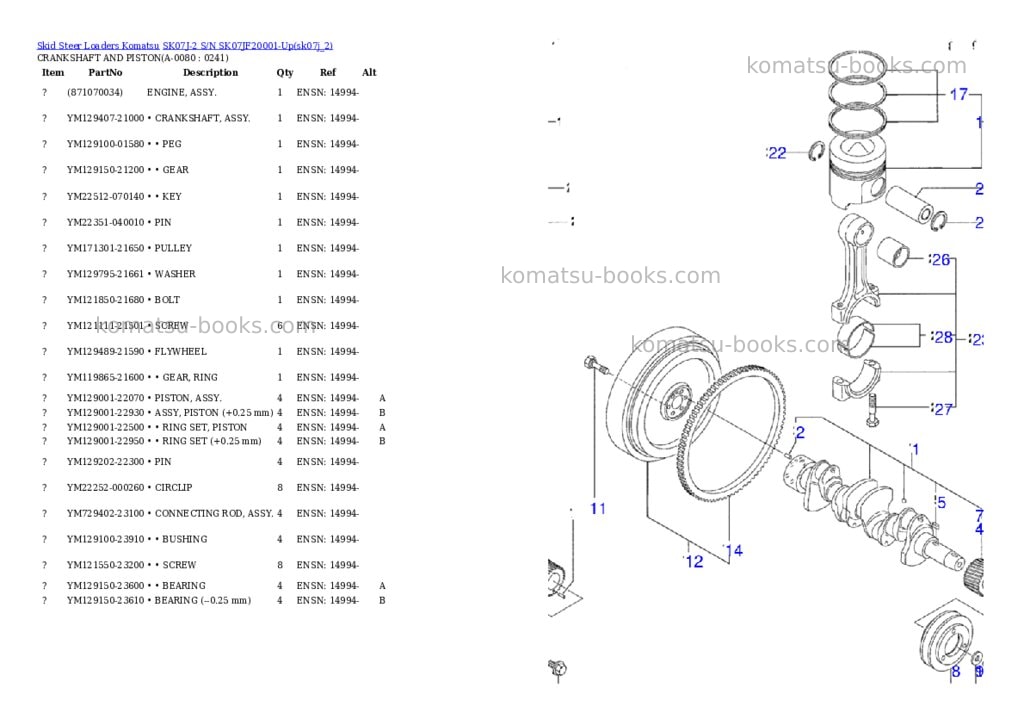 Komatsu sk07j-2 s/n sk07jf20001-up Parts catalog cover Page 7 Komatsu sk07j-2 s/n sk07jf20001-up Parts catalog cover Page 7
