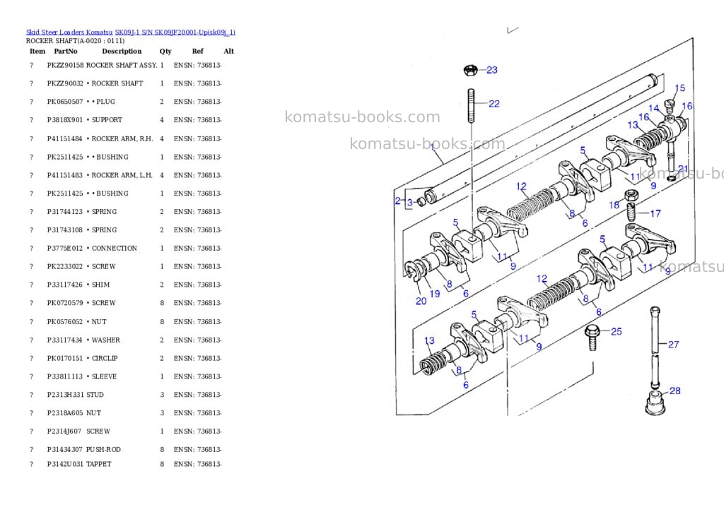 Komatsu sk09j-1 s/n sk09jf20001-up Parts catalog cover