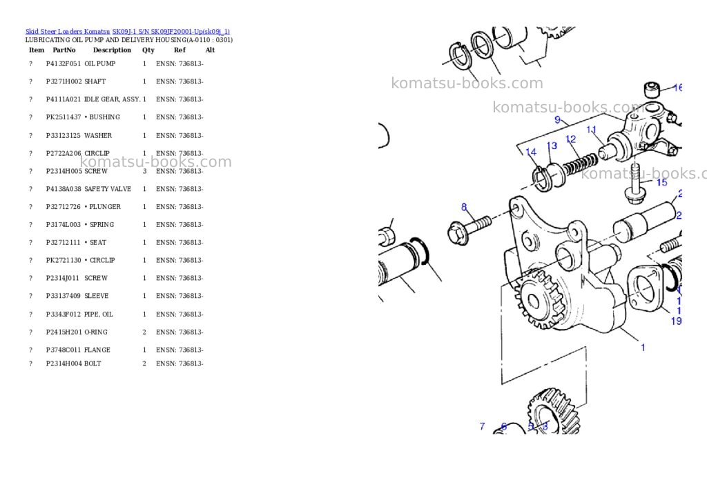 Komatsu sk09j-1 s/n sk09jf20001-up Parts catalog cover Page 10