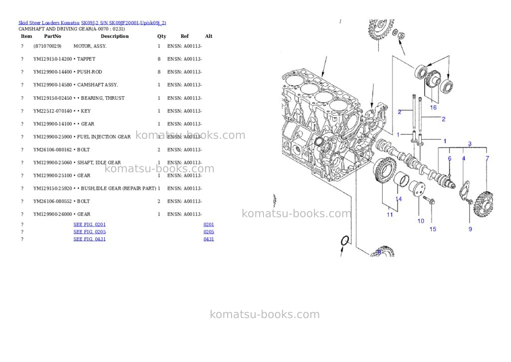 Komatsu sk09j-2 s/n sk09jf20001-up Parts catalog cover Page 2