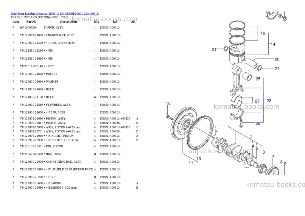 Komatsu sk09j-2 s/n sk09jf20001-up Parts catalog cover Page 3