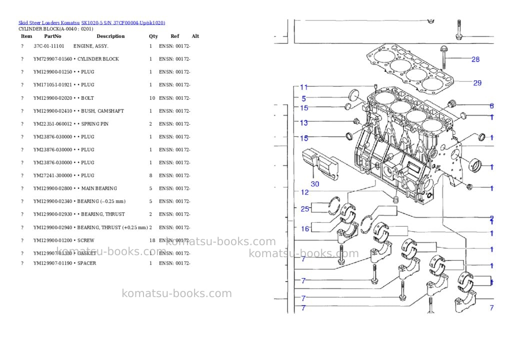 Komatsu sk1020-5 s/n 37cf00004-up Parts catalog cover Page 3 Komatsu sk1020-5 s/n 37cf00004-up Parts catalog cover Page 3