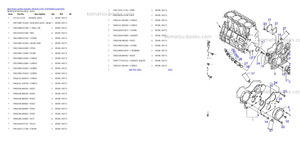 Komatsu sk1020-5 s/n 37cf00004-up Parts catalog cover Page 4 Komatsu sk1020-5 s/n 37cf00004-up Parts catalog cover Page 4