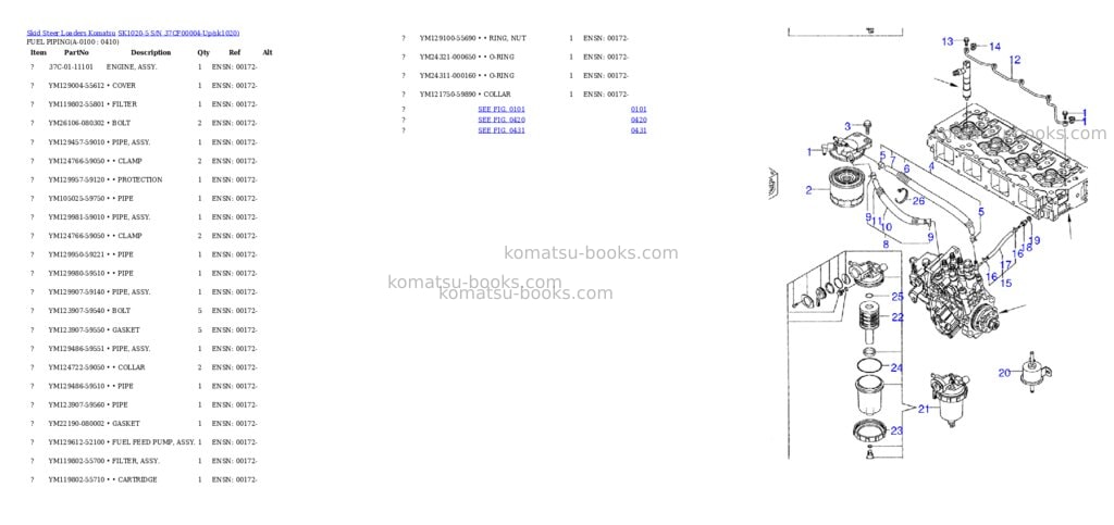 Komatsu sk1020-5 s/n 37cf00004-up Parts catalog cover Page 9 Komatsu sk1020-5 s/n 37cf00004-up Parts catalog cover Page 9