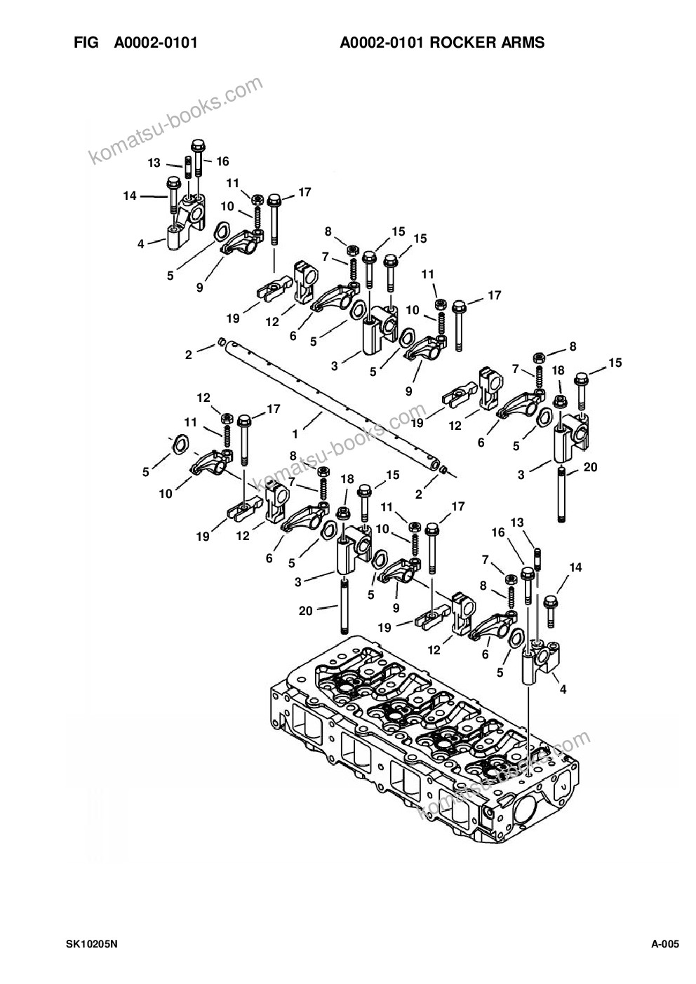 Komatsu sk1020-5n s/n a70001-a70746 Parts catalog cover Page 7