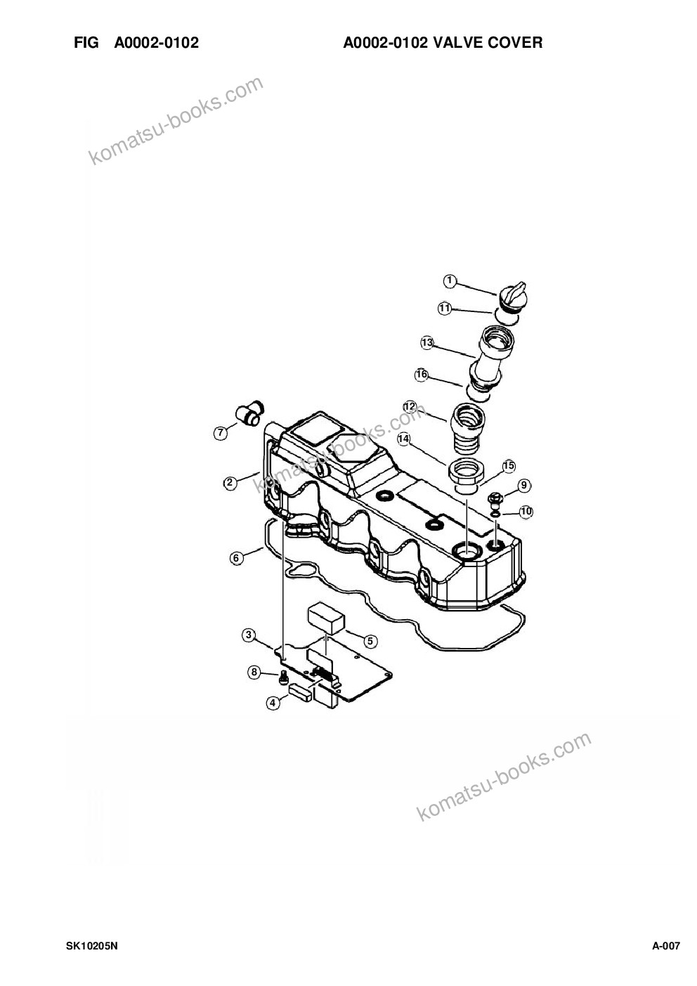Komatsu sk1020-5n s/n a70001-a70746 Parts catalog cover Page 9