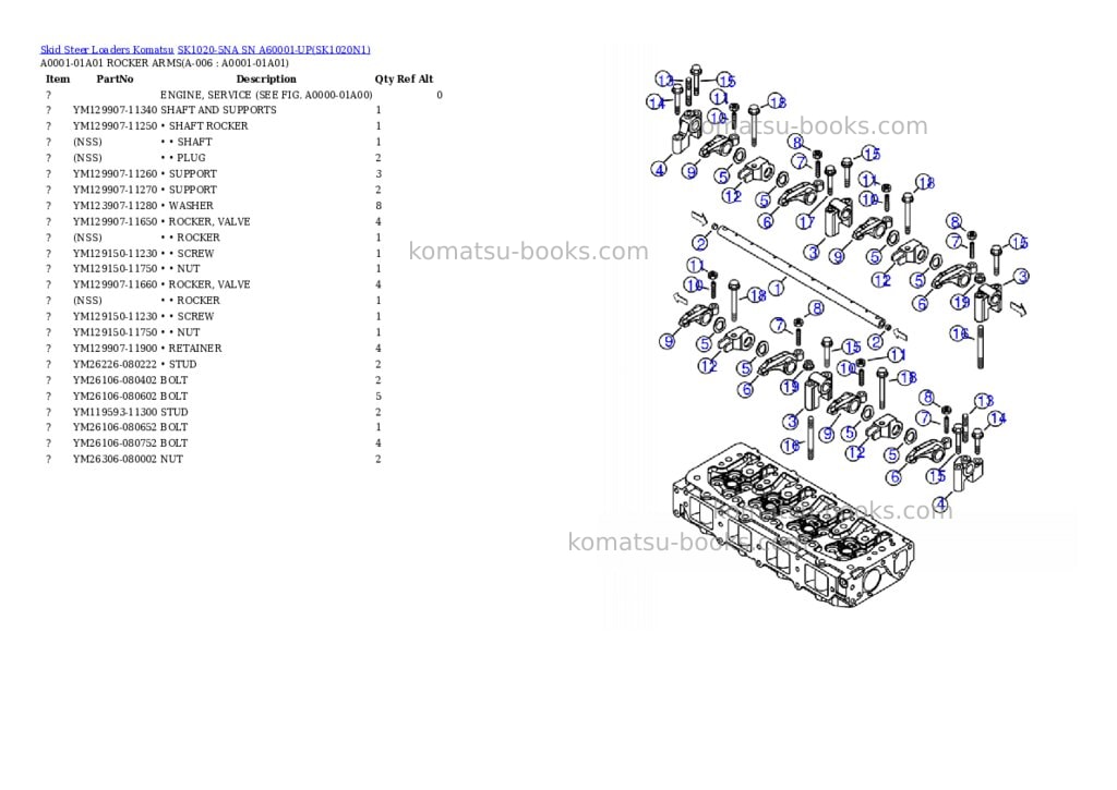 Komatsu sk1020-5na sn a60001-up Parts catalog cover Page 3 Komatsu sk1020-5na sn a60001-up Parts catalog cover Page 3