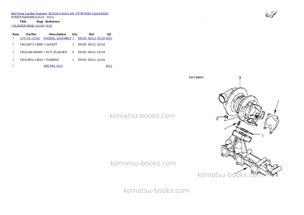Komatsu sk1026-5 turbo s/n 37ctf50001-up Parts catalog cover Page 4 Komatsu sk1026-5 turbo s/n 37ctf50001-up Parts catalog cover Page 4