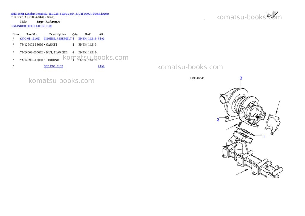 Komatsu sk1026-5 turbo s/n 37ctf50001-up Parts catalog cover Page 5 Komatsu sk1026-5 turbo s/n 37ctf50001-up Parts catalog cover Page 5