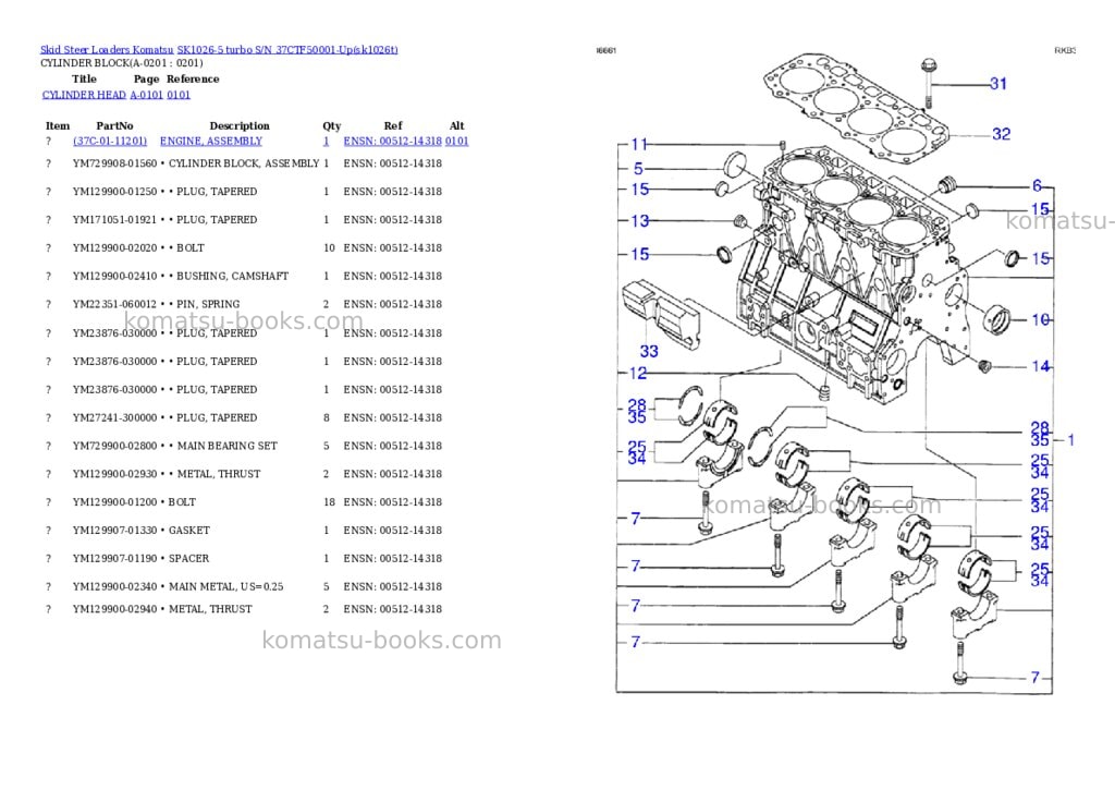 Komatsu sk1026-5 turbo s/n 37ctf50001-up Parts catalog cover Page 8 Komatsu sk1026-5 turbo s/n 37ctf50001-up Parts catalog cover Page 8