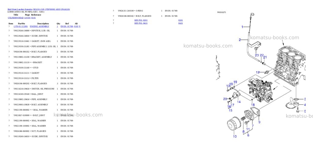 Komatsu sk510-5 s/n 37df00001-up Parts catalog cover Page 8
